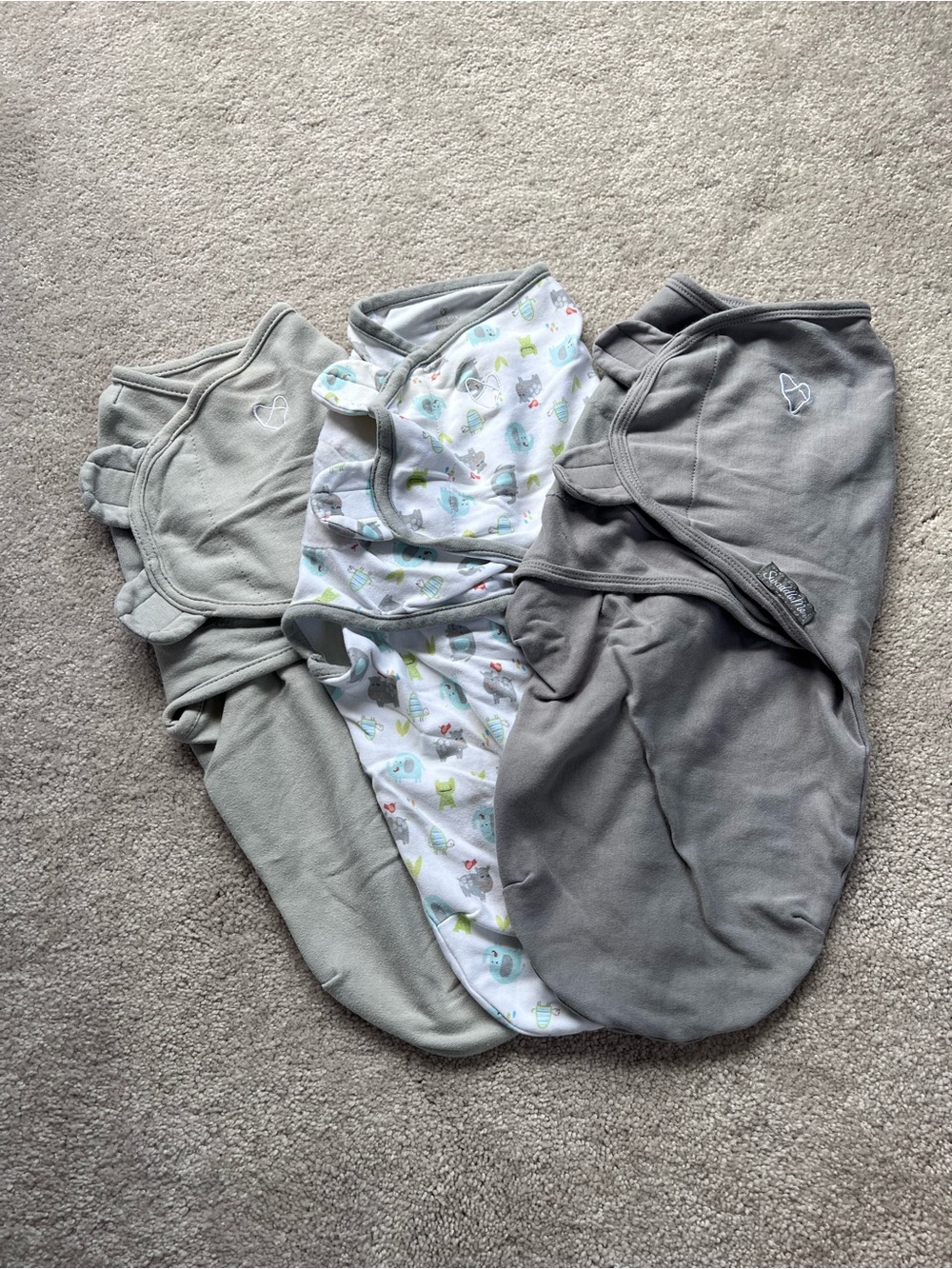 SwaddleMe Gray & Printed 3-Pack Infant Swaddle Set